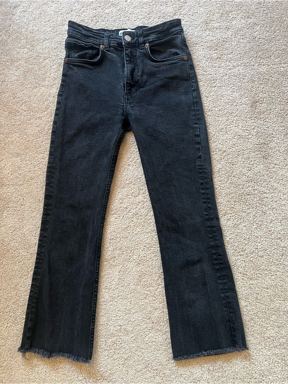Zara Black Women's High-Rise Straight Jeans